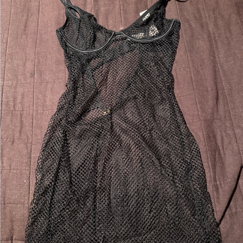 Victoria’s secret Black Fishnet Slip Dress-small
